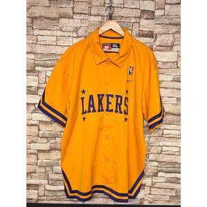 Vintage Nike Los Angeles Lakers Retro Gold Warmup Jersey Shirt Men's Size XL